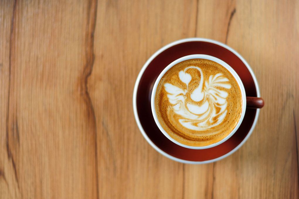 A close up of latte art