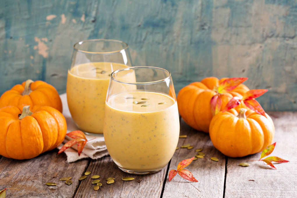 Pumpkin smoothie made with cold brew coffee