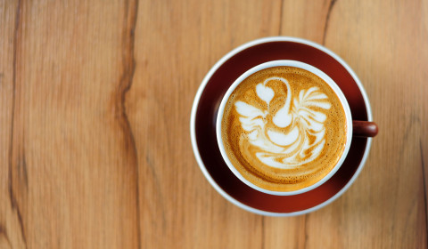 A close up of latte art