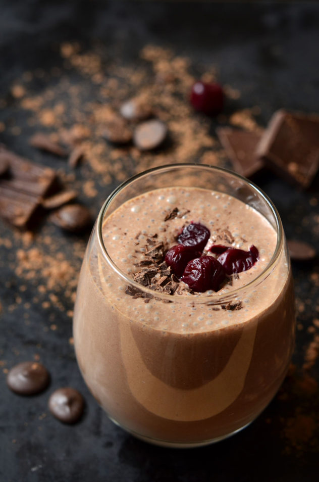 Cold brew cherry blast coffee smoothie