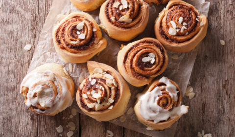 Black and White Sweet Rolls with Cold Brew Coffee